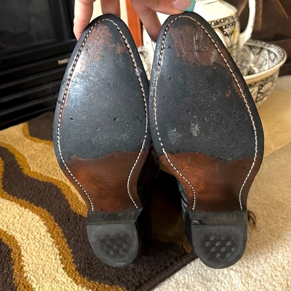 Durango Genuine Leather Distressed Vintage Western Cowboy Boots Green Gray - Picture 12 of 16